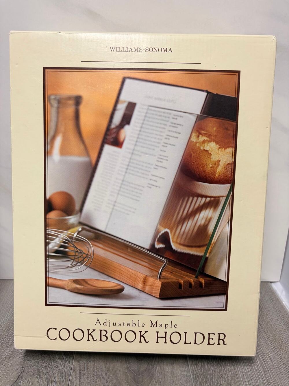 Williams-Sonoma Vintage 2004 Adjustable Maple Cookbook Holder - NIB